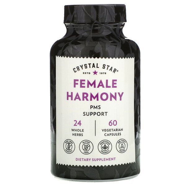 Crystal Star, Harmonia Feminina, Auxílio ao Alívio da TPM, 60 Cápsulas Vegetarianas