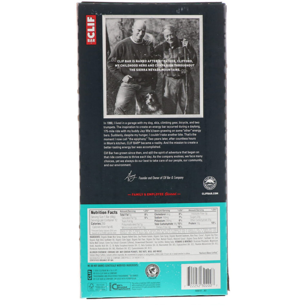 Clif Bar, Barra de Proteína, Chocolate de Menta Refrescante, 12 Barras, 2,40 oz (68 g) Cada - Imagem 3