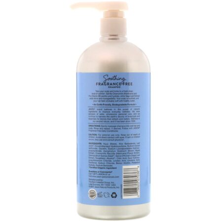 Jason Natural, Shampoo Calmante, Sem Perfume, 946 ml (32 fl oz) - Image 2