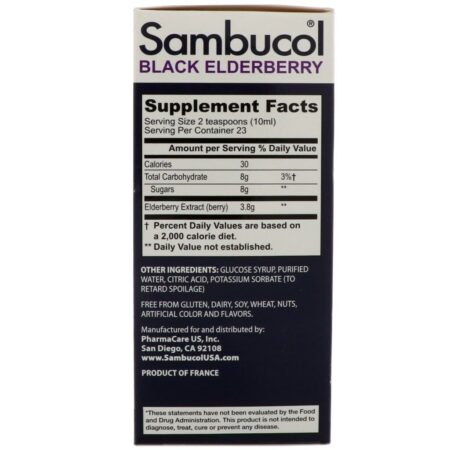 Sambucol, Xarope de sabugueiro preto, Fórmula Original, 230 ml (7,8 fl oz) - Imagem 2