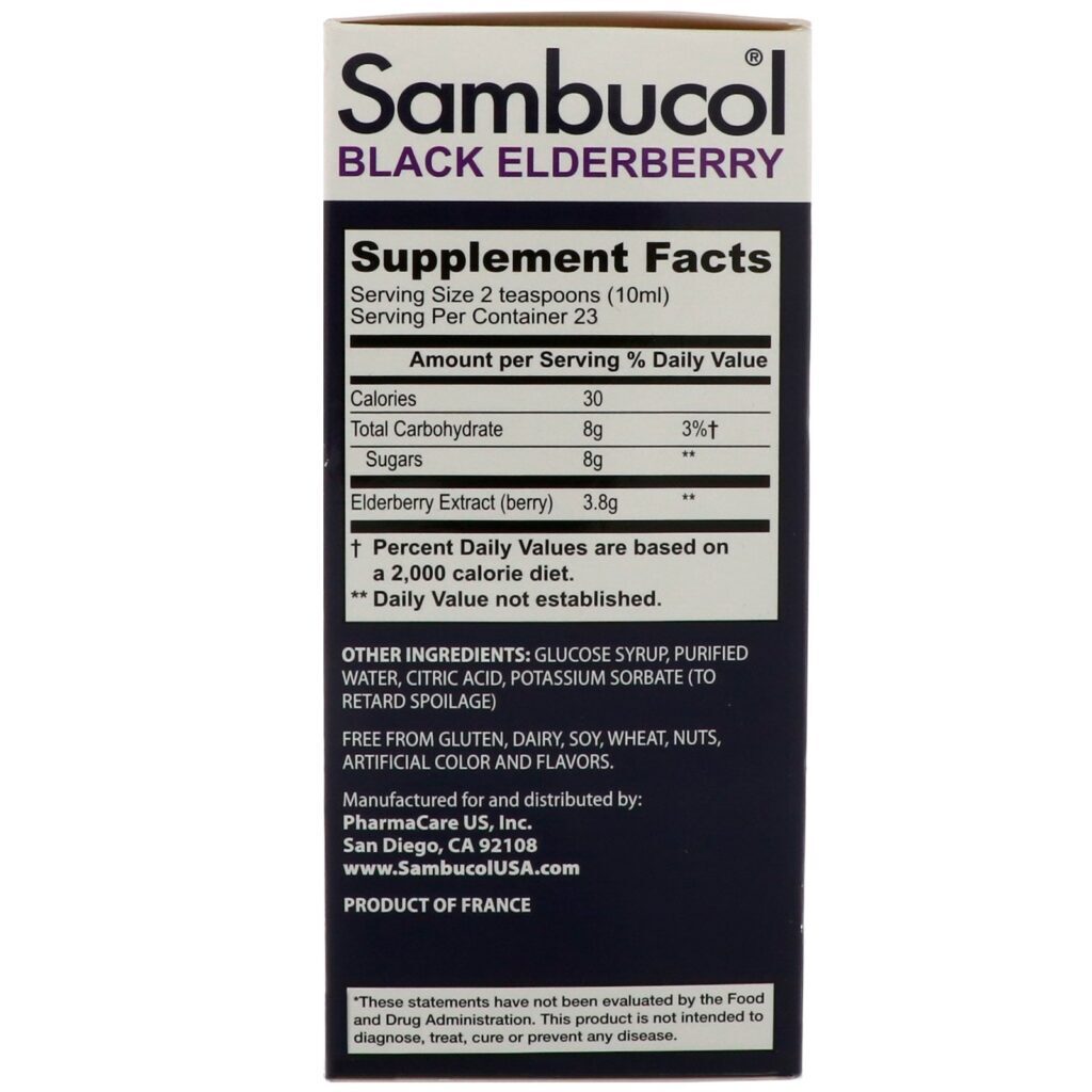 Sambucol, Xarope de sabugueiro preto, Fórmula Original, 230 ml (7,8 fl oz) - Imagem 2