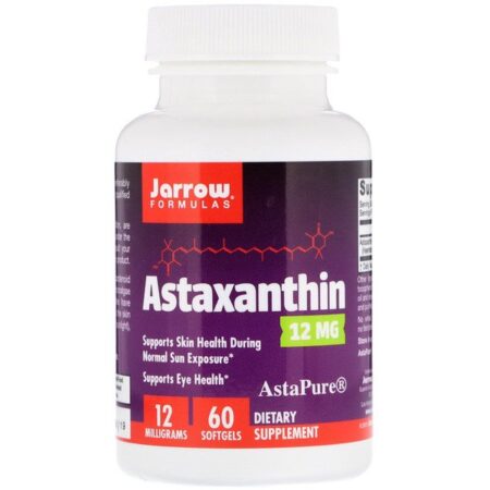 Jarrow Formulas, Astaxantina, 12 mg, 60 Cápsulas Softgel