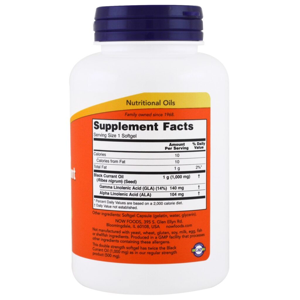 Now Foods, Óleo de Groselha, 1.000 mg, 100 Cápsulas Softgel - Imagem 2