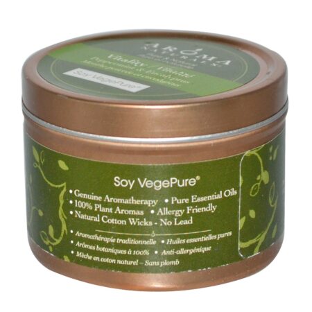 Aroma Naturals, Soy VegePure, Vitalidade, Vela para Viagens, Hortelã e Eucalipto, 2,8 oz (79,38 g) - Image 2