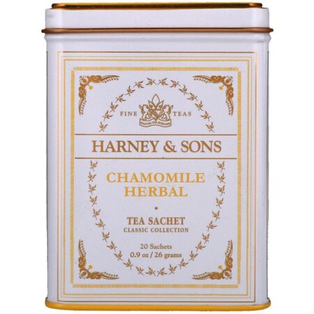 Harney & Sons, Chás Finos, Ervas Camomila, 20 Sachês, 0,9 oz (26 g)