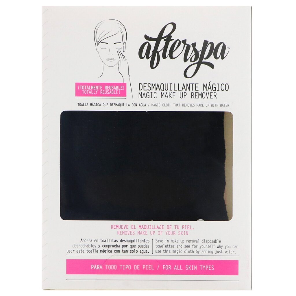 AfterSpa, Toalha Mágica Removedora de Maquiagem (reusável), Preta, 1 toalha - Imagem 2