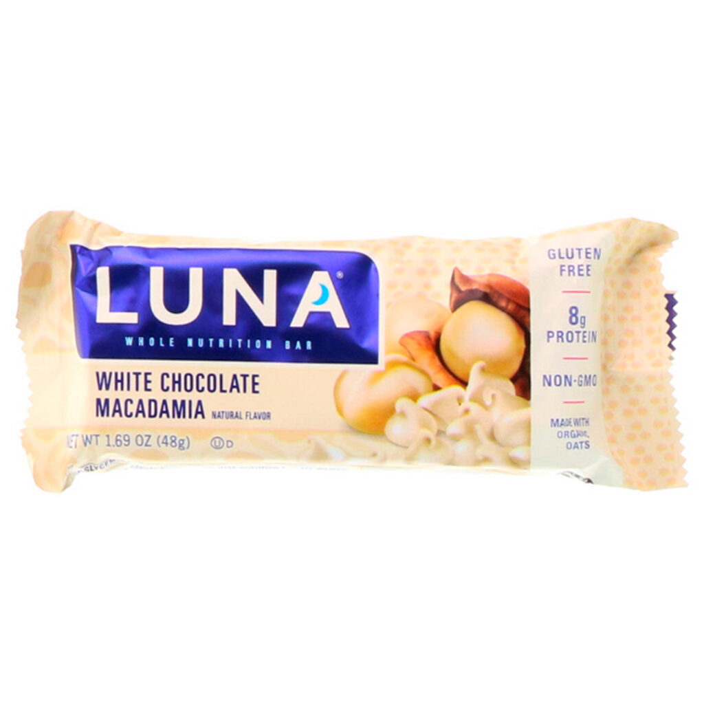 Clif Bar, Luna, Barra Nutritiva Integral para Mulheres, Chocolate Branco com Macadâmia, 15 Barras, 1,69 oz (48 g) Cada - Imagem 4