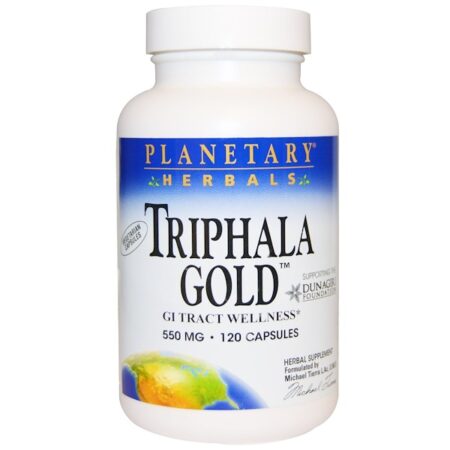 Planetary Herbals, Triphala Ouro, Bem-Estar do Trato GI, 550 mg, 120 cápsulas