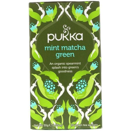 Pukka Herbs, Chá Verde Matcha de Menta, 20 sachês de chá verde, 1,05 oz (30 g)