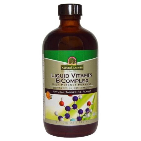 Nature's Answer, Complexo Líquido de Vitamina B, Sabor Natural de Tangerina, 8 fl oz (240 ml)