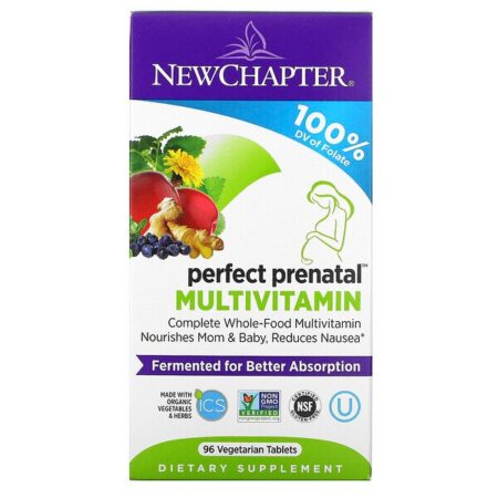 New Chapter, Multivitamínico Perfect Prenatal, 96 Comprimidos de Origem Vegetal