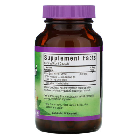 Bluebonnet Nutrition, Olive Leaf, Herb Extract, 120 Vegetable Capsules - Imagem 2