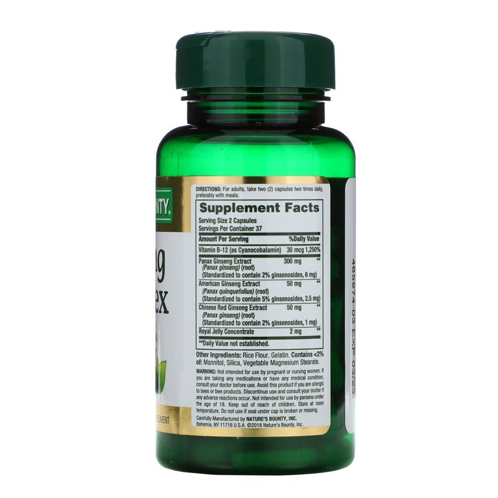 Nature's Bounty, Complexo de Ginseng, 75 Cápsulas - Imagem 2