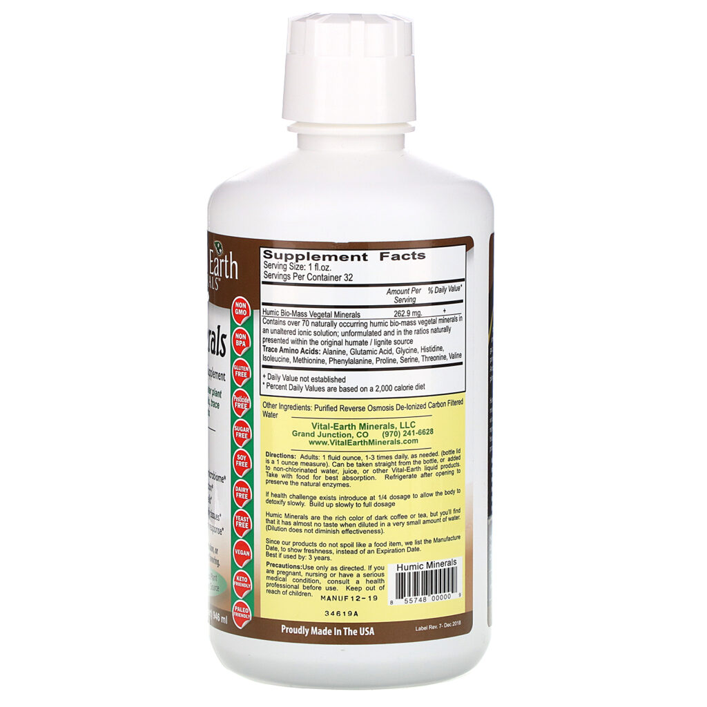 Vital Earth Minerals, Minerais Húmicos, 946 ml (32 fl oz) - Imagem 2