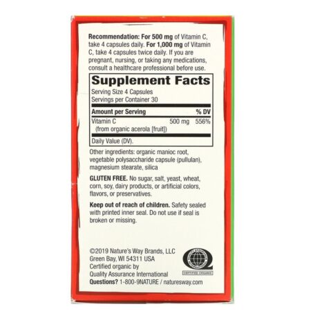 Nature's Way, Alive!, Vitamin C, 120 Vegetarian Capsules - Imagem 2