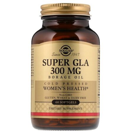 Solgar, Super GLA, Óleo de Borragem, Women's Health, 300 mg, 60 Cápsula Softgel