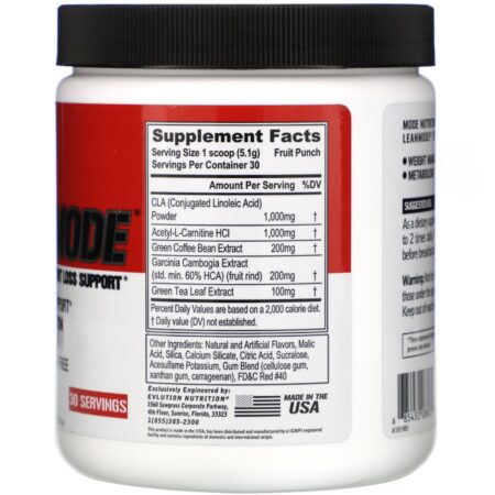 EVLution Nutrition, LeanMode, Fruit Punch, 5.40 oz (153 g) - Image 2