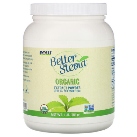 Now Foods, Better Stevia, Extrato Orgânico em Pó, 454 g (1 lb)