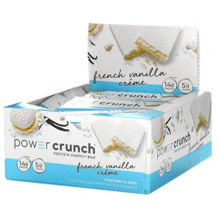 BNRG, Power Crunch Protein Energy Bar, Creme de Baunilha Francês, 12 Barrinhas, 40 g (1,4 oz) Cada