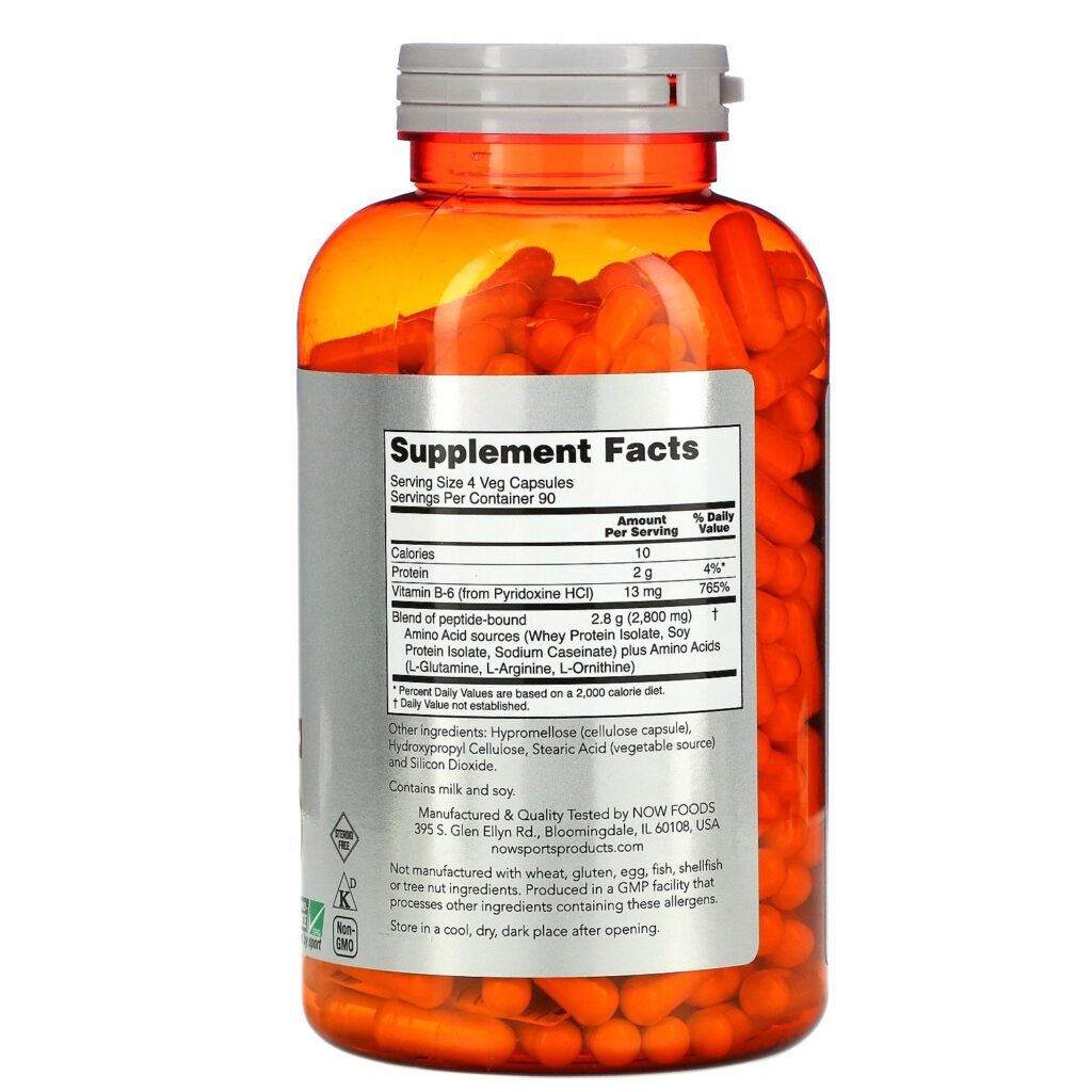 Now Foods, Esportes, Amino Completo, 360 Cápsulas Vegetais - Imagem 2