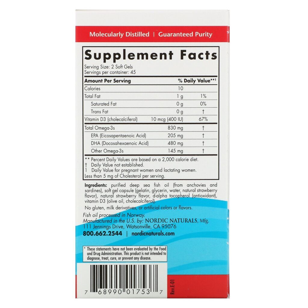 Nordic Naturals, DHA Pré-Natal, Morango, 500 mg, 90 Cápsulas Softgel - Imagem 2