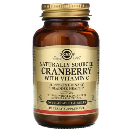 Solgar, Cranberry Natural com Vitamina C, 60 Cápsulas Vegetais