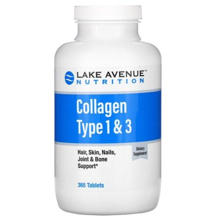 Lake Avenue Nutrition, Colágeno Hidrolisado Tipos 1 e 3, 1.000 mg, 365 Comprimidos