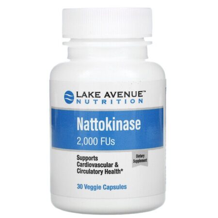 Lake Avenue Nutrition, Natoquinase, Enzima Proteolítica, 2.000 FUs, 30 Cápsulas Vegetais