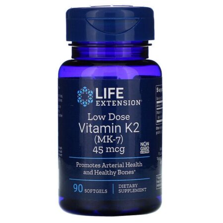 Life Extension, Vitamina K2 de Baixa Dose (MK-7), 45 mcg, 90 Cápsulas Softgel