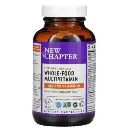 New Chapter, Every Man's One Daily Whole Food Multivitamin , 96 Vegetarian Tablets - Imagem 3