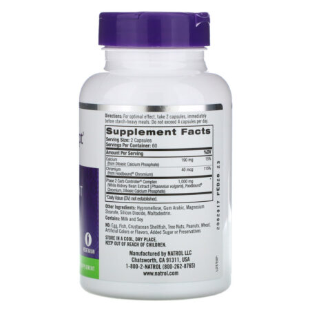 Natrol, Carb Intercept com Controlador de Carbs Fase 2, 1.000 mg, 120 Cápsulas Vegetais - Imagem 2