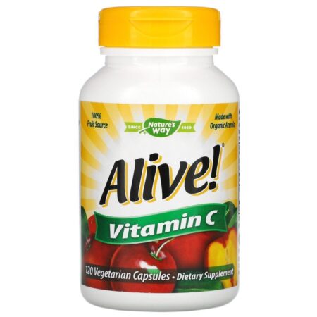 Nature's Way, Alive!, Vitamin C, 120 Vegetarian Capsules - Imagem 3