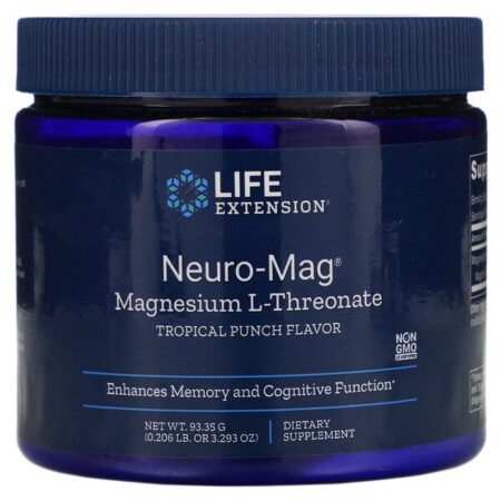 Life Extension, Neuro-Mag, L-Treonato de Magnésio, Sabor Ponche Tropical, 93,35 g (3,293 oz)