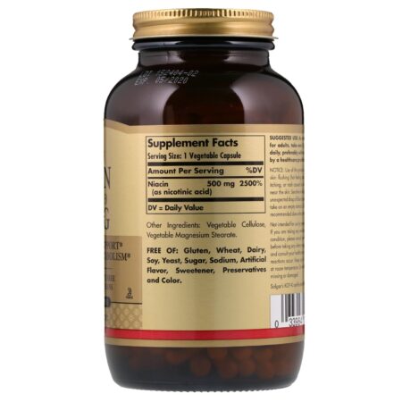 Solgar, Vitamina B3 (Niacina), 500 mg, 250 Cápsulas Vegetais - Image 2