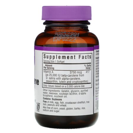 Bluebonnet Nutrition, Betacaroteno Natural, 25000 IU, 90 Cápsulas Gelatinosas - Image 2