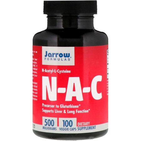 Jarrow Formulas, Acetilcisteína N-A-C, 500 mg, 100 Cápsulas Vegetais