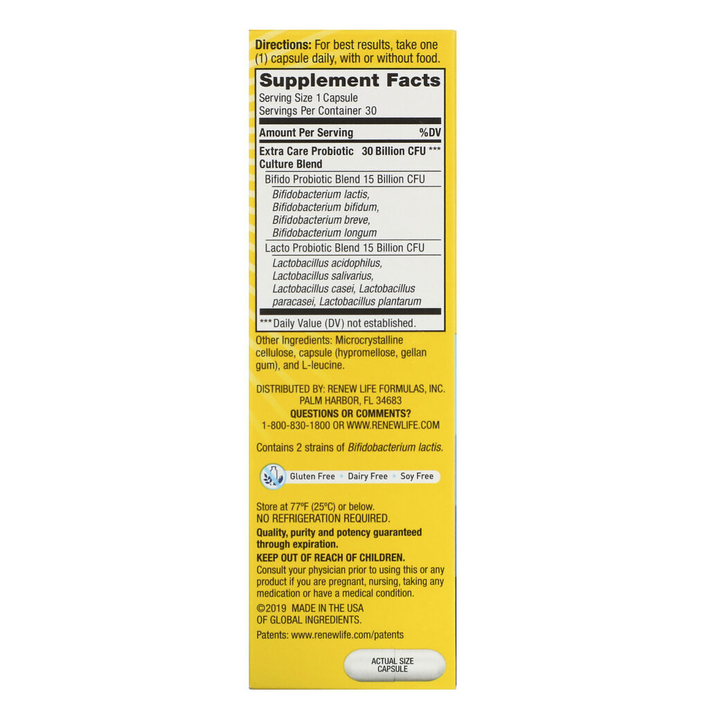 Renew Life, Go-Pack Extra Care, Ultimate Flora Probiotic, 30 Bilhões de Culturas Vivas, 30 Cápsulas Vegetais - Imagem 2