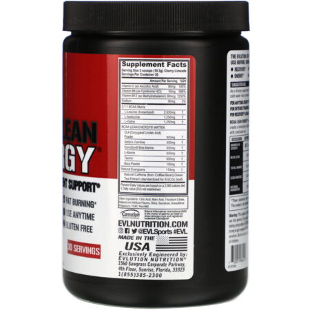 EVLution Nutrition, BCAA Lean Energy, Cherry Limeade, 330 g (11,6 oz) - Image 2