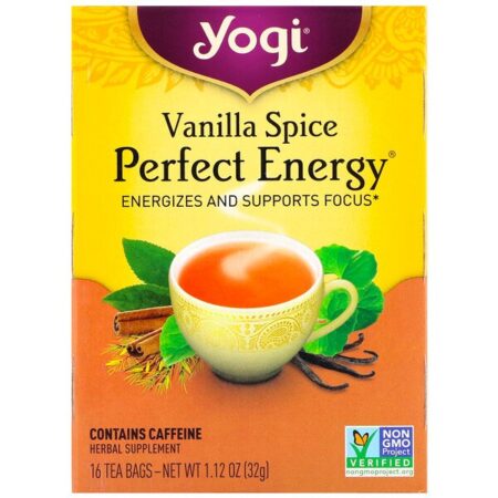 Yogi Tea, Energia Perfeita, Baunilha e Especiarias, 16 sacos de chá, 1,12 onças (32 g) cada