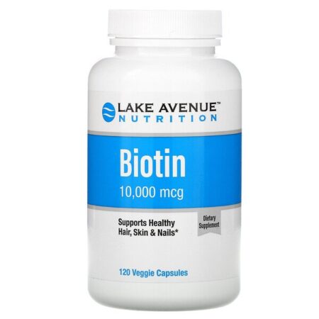 Lake Avenue Nutrition, Biotina, 10.000 mcg, 120 Cápsulas Vegetais