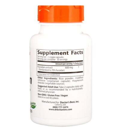 Doctor's Best, Best Fucoidan 70%, 60 Cápsulas Vegetais - Imagem 2