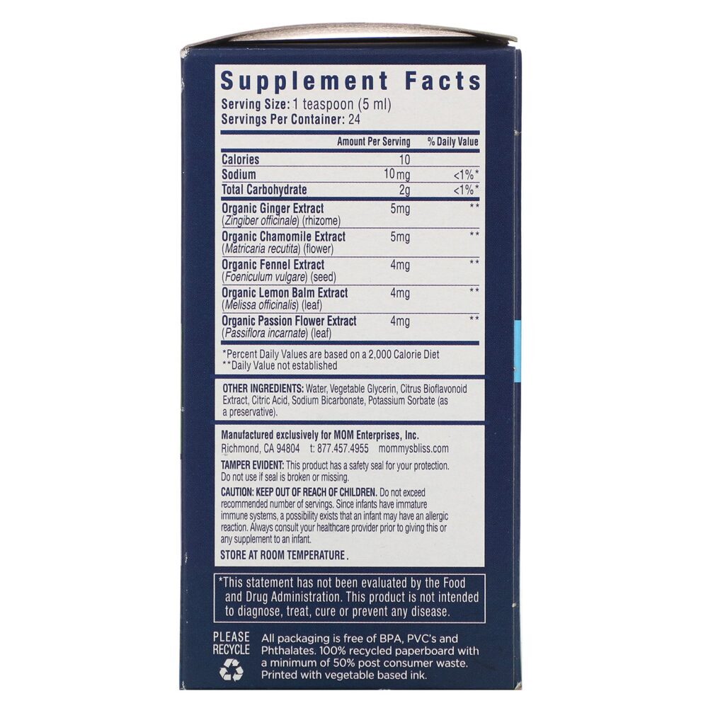 Mommy's Bliss, Período Noturno, Água para Gripe, 4 fl oz (120 ml) - Imagem 2