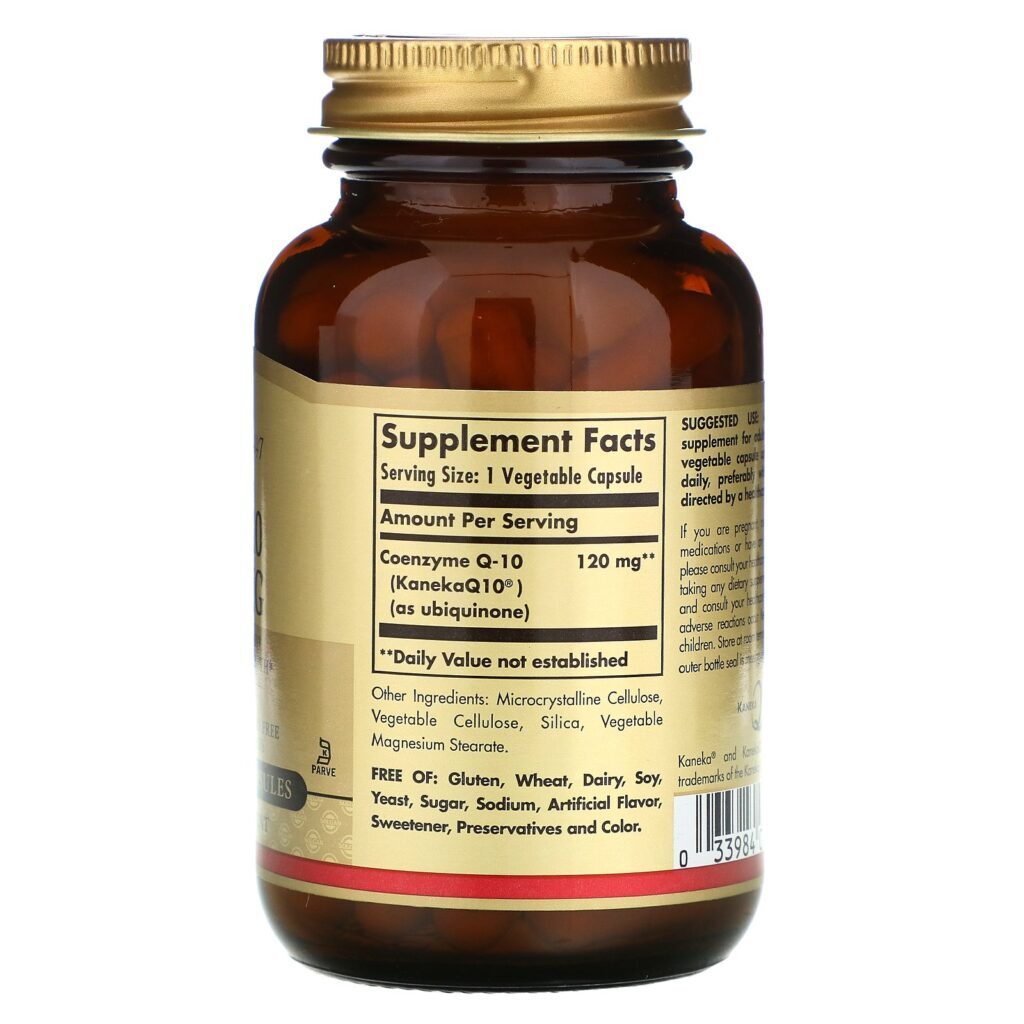 Solgar, Vegetarian CoQ-10, 120 mg, 60 Cápsulas Vegetais - Imagem 2