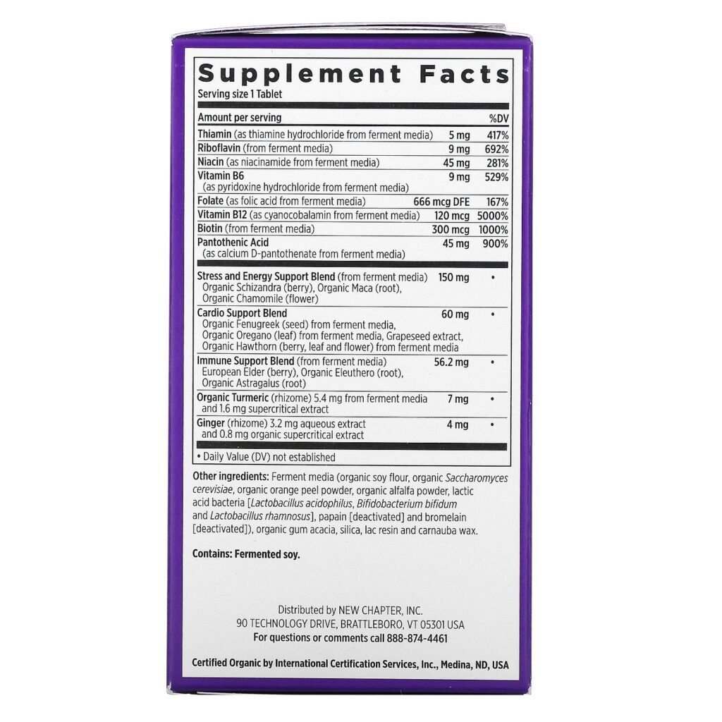 New Chapter, Fermented Coenzyme B Complex, 90 Vegetarian Tablets - Imagem 2