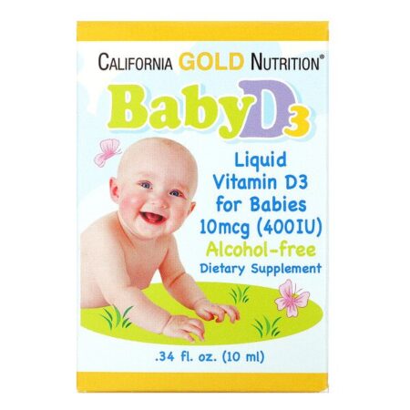 California Gold Nutrition, Vitamina D3 Infantil em Gotas, 400 UI, 10 ml (0,34 fl oz)