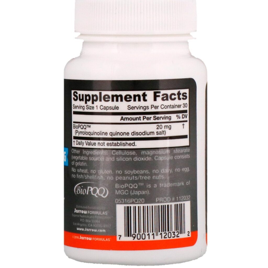 Jarrow Formulas, PQQ (Pirroloquinolina Quinona), 20 mg, 30 Cápsulas - Imagem 2