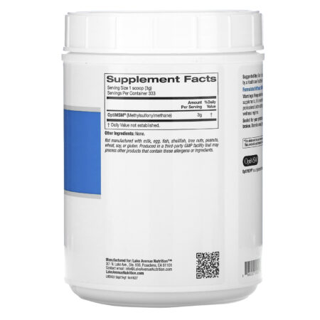 Lake Avenue Nutrition, Flocos OptiMSM, 35 oz (2,2 lbs.) 1 kg - Image 2