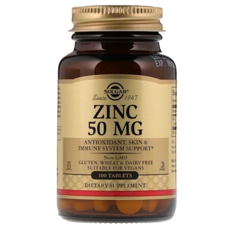 Solgar, Zinco, 50 mg, 100 comprimidos