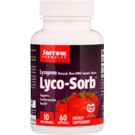 Jarrow Formulas, Licopeno Lyco-Sorb, 10 mg, 60 Cápsulas Softgel