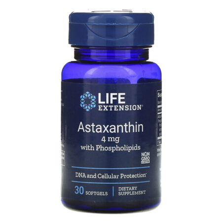 Life Extension, Astaxantina, com Fosfolipídios, 4 mg, 30 Softgels